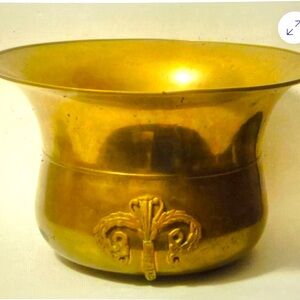 Vtg Large Brass Planter Pot Brimmed from Montgomery Ward Store Korea
